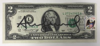 Andy WARHOL (1928-1987) Billet de 2 DOLLAR 2