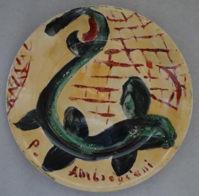 Pascal AMBROGIANI : La Salamandre - Assiette originale signée 2