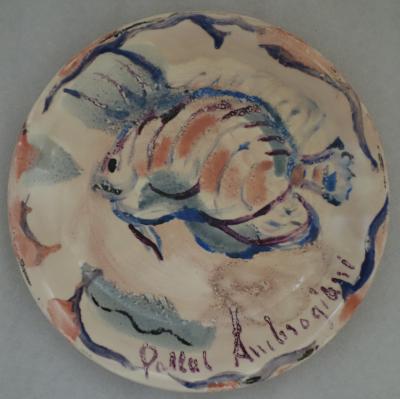 Pascal AMBROGIANI : Poisson de la Méditerranée  - Assiette originale signée 2