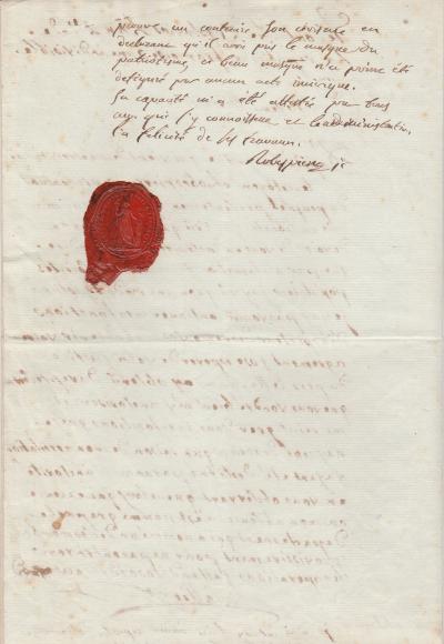 Augustin ROBESPIERRE – Lettre avec apostille signée 2