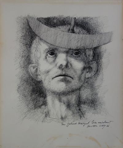 Michel CIRY : L’homme au pendule - Dessin original signé 2