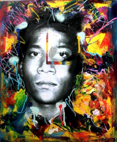 PyB JEAN MICHEL BASQUIAT acrylique technique mixte 2