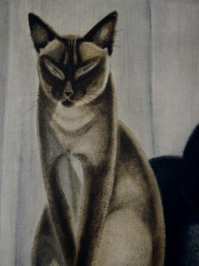 Jacques NAM : Les chats Siamois - Gravure originale signée 1935 2