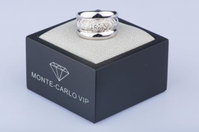 Bague en or blanc 18 ct 1 diamant env. 0.15 ct 2 diamants 2