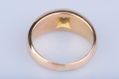 Bague en or jaune 18 ct 1 diamant env. 0.25 ct 2