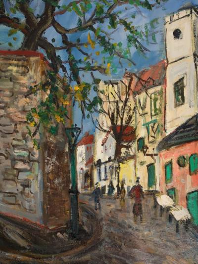 Roland DUBUC : Le vieux Montmartre, Rue des Saules - Huile sur toile Signée 2