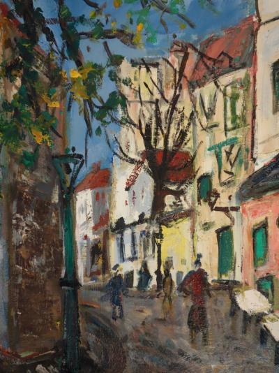 Roland DUBUC : Le vieux Montmartre, Rue des Saules - Huile sur toile Signée 2
