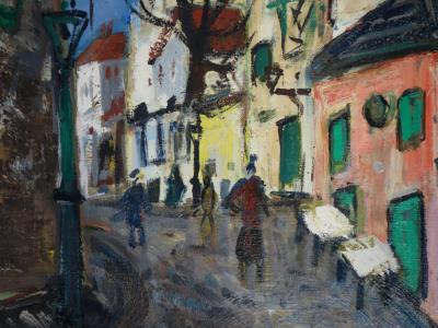 Roland DUBUC : Le vieux Montmartre, Rue des Saules - Huile sur toile Signée 2