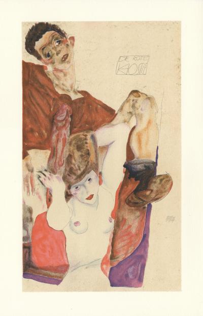 Egon SCHIELE (d’après) - L’hôte rouge, 1911 - Lithographie 2