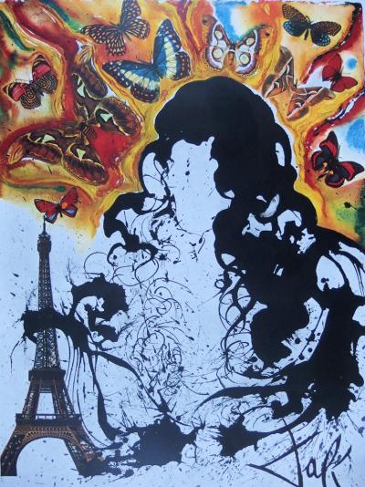 Salvador DALI : Paris - Lithographie originale signée, SNCF Grand Modèle 2