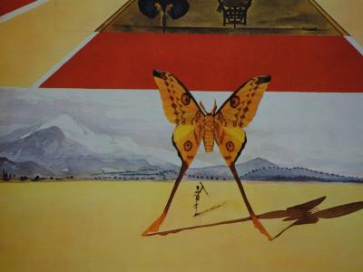 Salvador Dalí: Roussillon - Original lithograph signed SNCF, Butterfly Suite 2