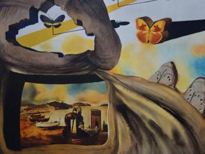 Salvador Dalí: Normandy - Original lithograph signed SNCF, Butterfly Suite 2