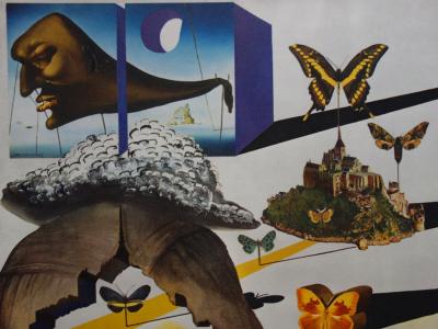 Salvador Dalí: Normandy - Original lithograph signed SNCF, Butterfly Suite 2