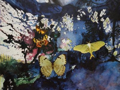 Salvador DALI (1904-1989) : Alpes - LITHOGRAPHIE ORIGINALE SIGNEE SNCF - Suite Papillon 2