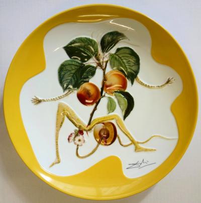 Salvador DALI - L’abricot chevalier - Plat en Porcelaine original 2