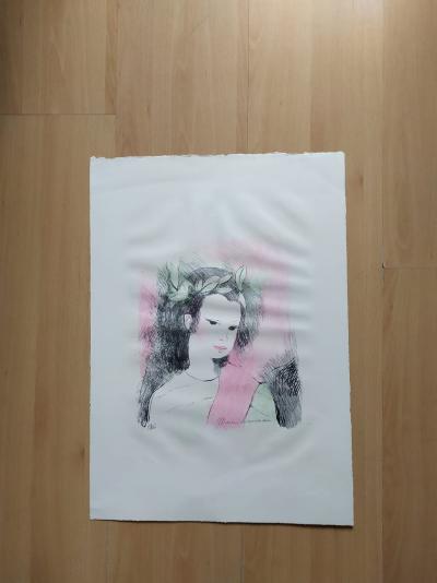 Marie Laurencin - Muse couronnée, 1954 - Lithographie originale signée au crayon 2