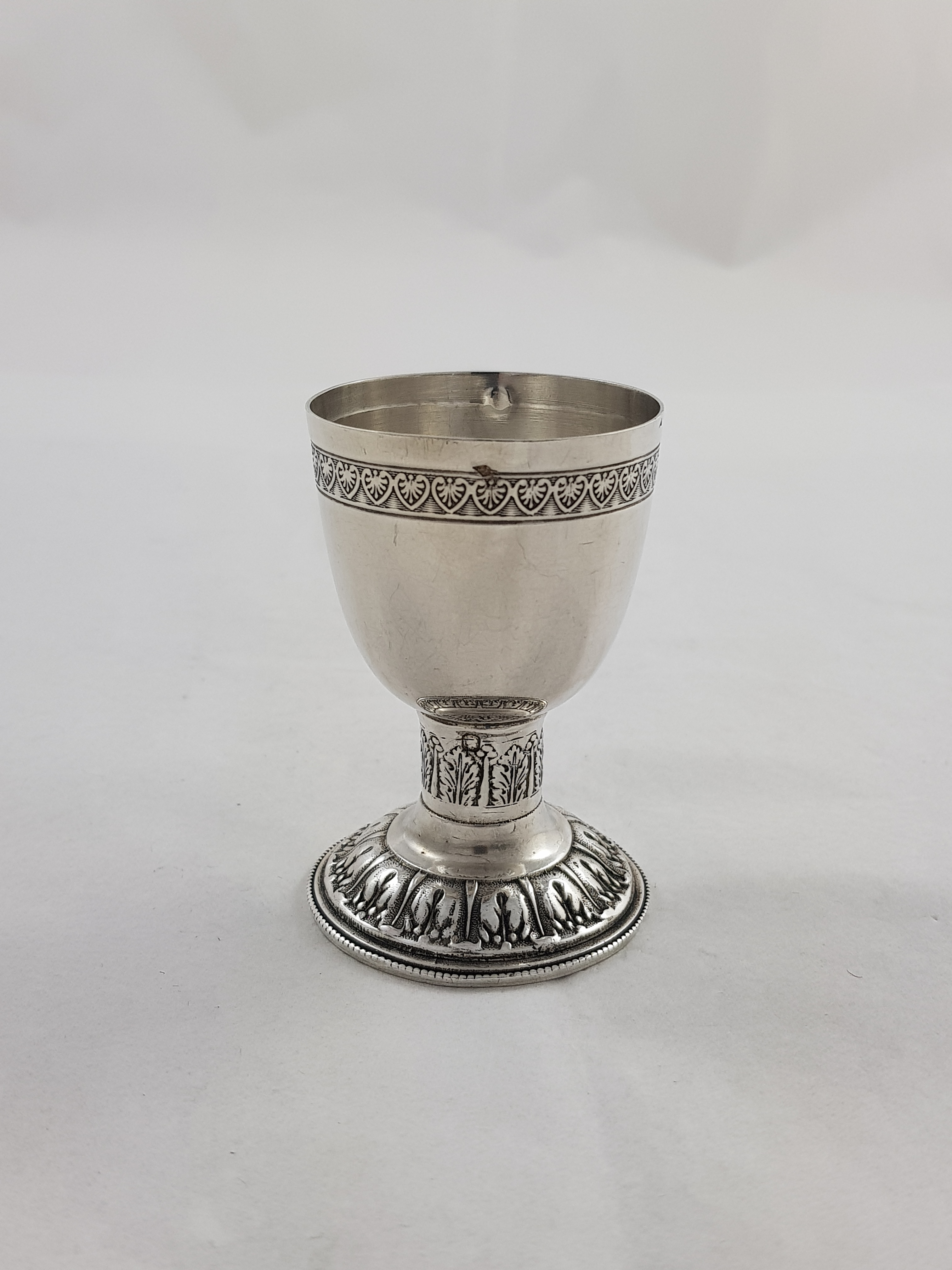 TASSE SOUS TASSE A CAFÉ EN ARGENT MASSIF POINÇON MINERVE 1er TITRE Vermeil 19eme