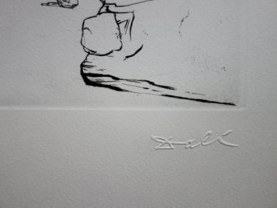 Salvador DALI : Plage à Cadaques - Pointe sèche originale 2