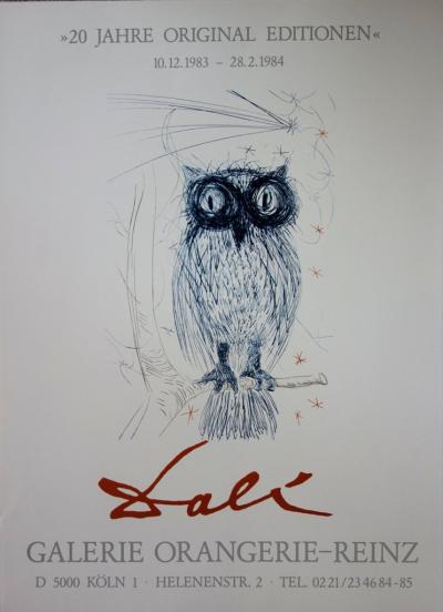 DALI Salvador : La Chouette Bleue - LITHOGRAPHIE SIGNEE L’Orangerie 1983 2