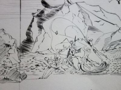 Salvador DALI - Beach in Cadaques - Original dry point 2