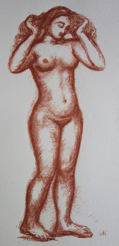 Aristide MAILLOL (d’après) - Modèle attachant ses cheveux - Lithographie 2