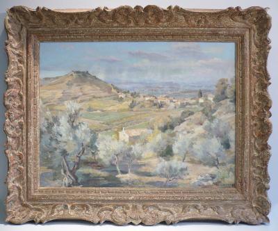 René COTTET (1902-1992) Paysage du sud de la France. Huile 2