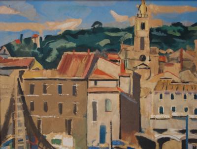 François Desnoyer : Le port de Sète, Lithographie originale signée et encadrée 2