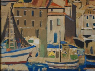 François Desnoyer : Le port de Sète, Lithographie originale signée et encadrée 2