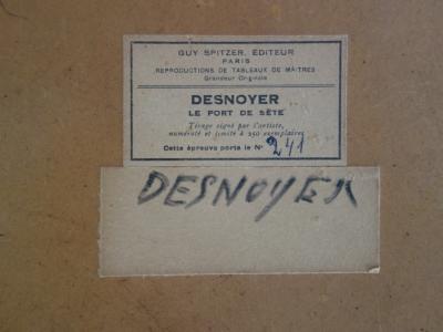 François Desnoyer : Le port de Sète, Lithographie originale signée et encadrée 2