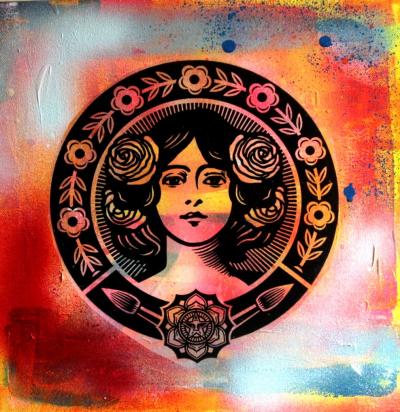 PyB marianne obey acrylique technique mixte 2