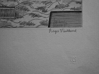 Roger VIEILLARD : Formes verticales, Gravure originale signée 2