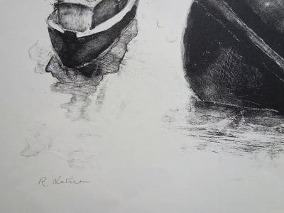 Robert LOTIRON : Port à marée basse - Gravure originale signée et numérotée 2