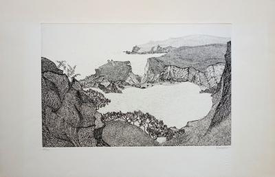 Jacques HOUPLAIN : Calanques à Cassis - Gravure originale signée et  numérotée 2