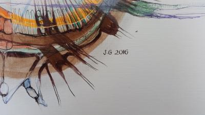 Jacques GRANGE - Cellulaire 1, Peinture signée 2