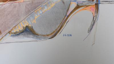 Jacques GRANGE - Cellulaire 2, 2016 - Acrylique sur papier signé 2
