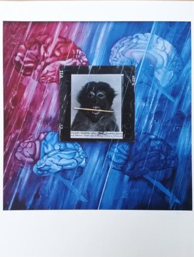 Jacques MONORY - Monkey, 1980 - Impression offset signée au crayon 2