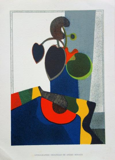 André MINAUX - Nature morte, lithographie originale 2