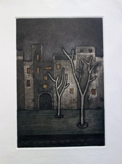 Jacques Joachim Jean Rigal - Balade nocturne, gravure originale 2