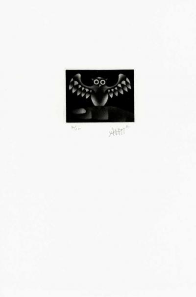 Mario AVATI : Le Hibou - Gravure originale signée 2
