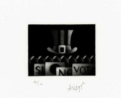 Mario AVATI : Le vote - Gravure originale signée 2