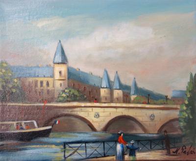 Michel Pabois - La Conciergerie - Huile sur toile originale signée 2