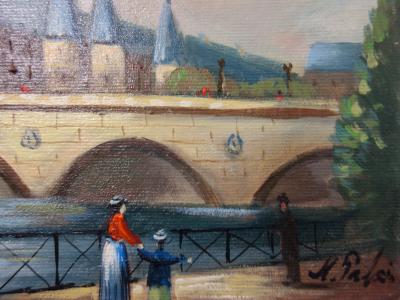 Michel Pabois - La Conciergerie - Huile sur toile originale signée 2