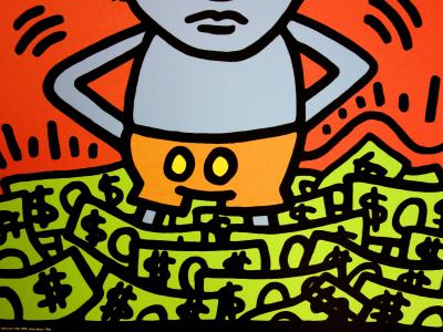 Keith HARING (d’après) : Andy Mouse with Dollars - lithographie signée 2