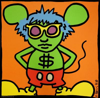 Keith HARING (d’après) : Andy Mouse - Sérigraphie signée 2