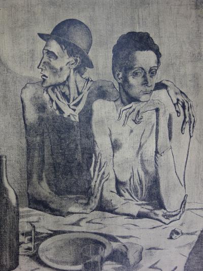 Pablo PICASSO (d’après)  Le Repas Frugal - lithographie 2
