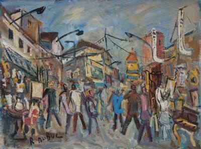 Roland DUBUC - La Brocante à Paris - Huile sur toile Signée 2