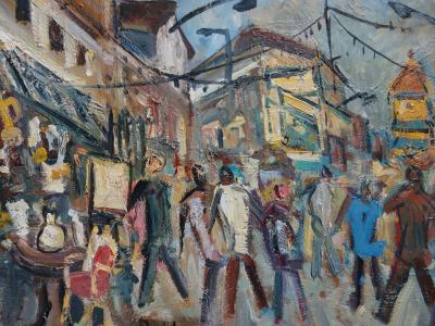 Roland DUBUC - La Brocante à Paris - Huile sur toile Signée 2