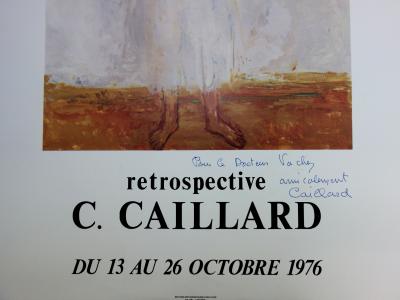 Christian CAILLARD - Une jeune fille, affiche dédicacée de la main du peintre 2