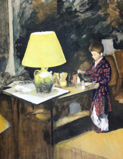 Pierre ROUSSEL - Un petit garçon peignant, lithographie 2
