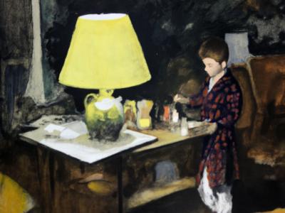Pierre ROUSSEL - Un petit garçon peignant, lithographie 2